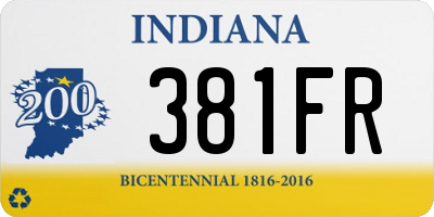 IN license plate 381FR