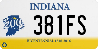 IN license plate 381FS