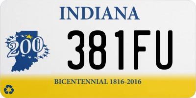 IN license plate 381FU