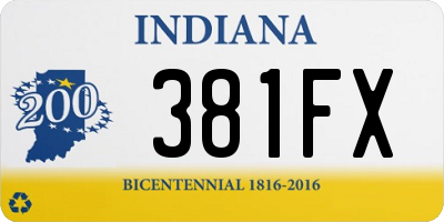 IN license plate 381FX