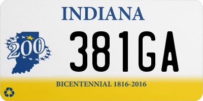 IN license plate 381GA