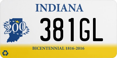 IN license plate 381GL