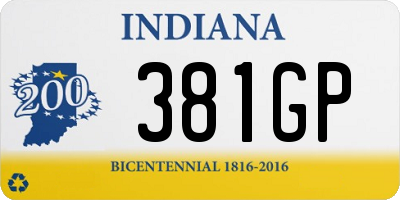 IN license plate 381GP