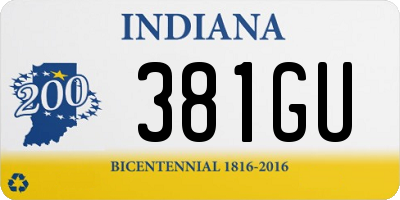 IN license plate 381GU