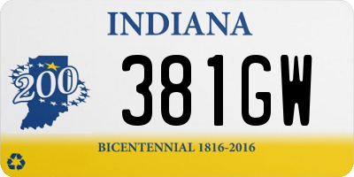 IN license plate 381GW