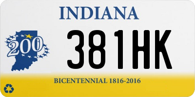 IN license plate 381HK