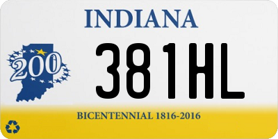 IN license plate 381HL