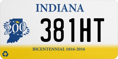 IN license plate 381HT