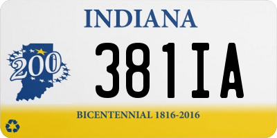 IN license plate 381IA