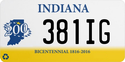 IN license plate 381IG