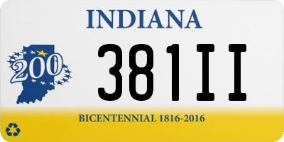 IN license plate 381II