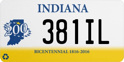 IN license plate 381IL