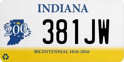 IN license plate 381JW