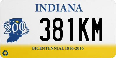 IN license plate 381KM