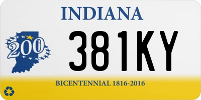 IN license plate 381KY