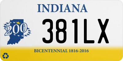 IN license plate 381LX