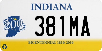 IN license plate 381MA