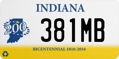 IN license plate 381MB