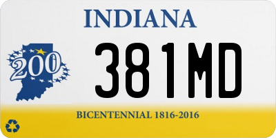 IN license plate 381MD