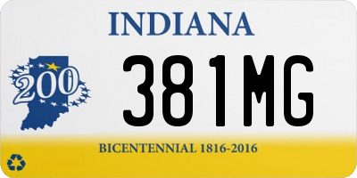 IN license plate 381MG