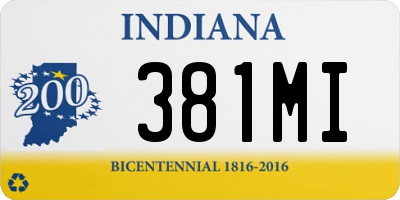 IN license plate 381MI