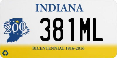 IN license plate 381ML