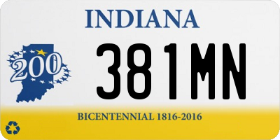 IN license plate 381MN