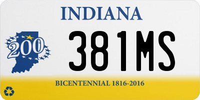 IN license plate 381MS