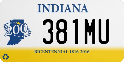 IN license plate 381MU