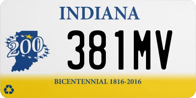 IN license plate 381MV