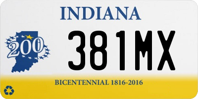 IN license plate 381MX