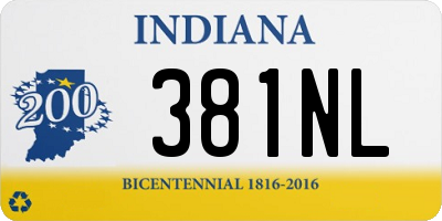 IN license plate 381NL