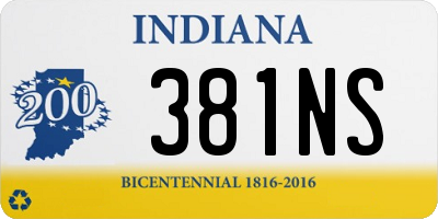 IN license plate 381NS