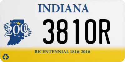 IN license plate 381OR