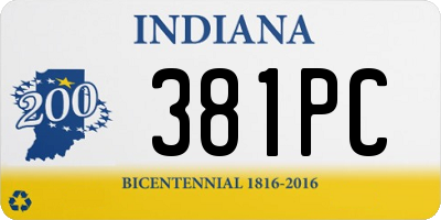 IN license plate 381PC