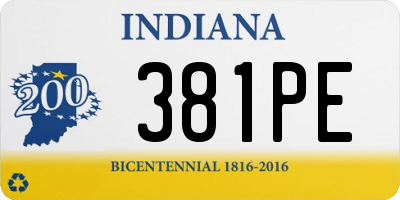 IN license plate 381PE