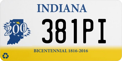 IN license plate 381PI