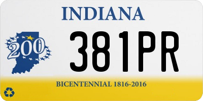 IN license plate 381PR