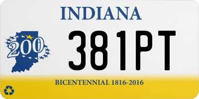 IN license plate 381PT