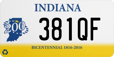 IN license plate 381QF