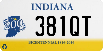 IN license plate 381QT