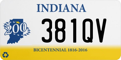 IN license plate 381QV