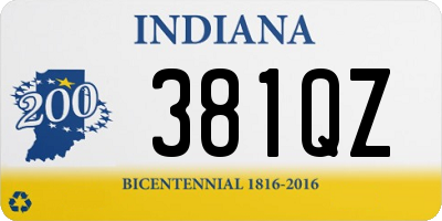 IN license plate 381QZ