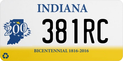 IN license plate 381RC