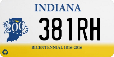 IN license plate 381RH