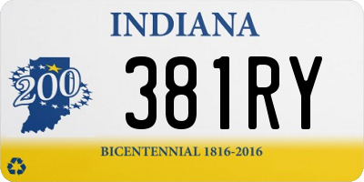 IN license plate 381RY