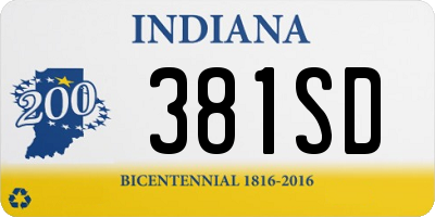 IN license plate 381SD