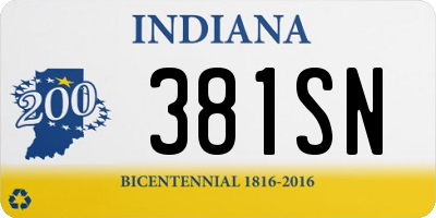 IN license plate 381SN