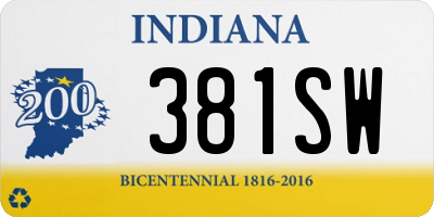 IN license plate 381SW