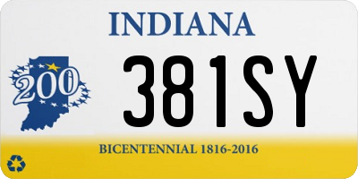 IN license plate 381SY